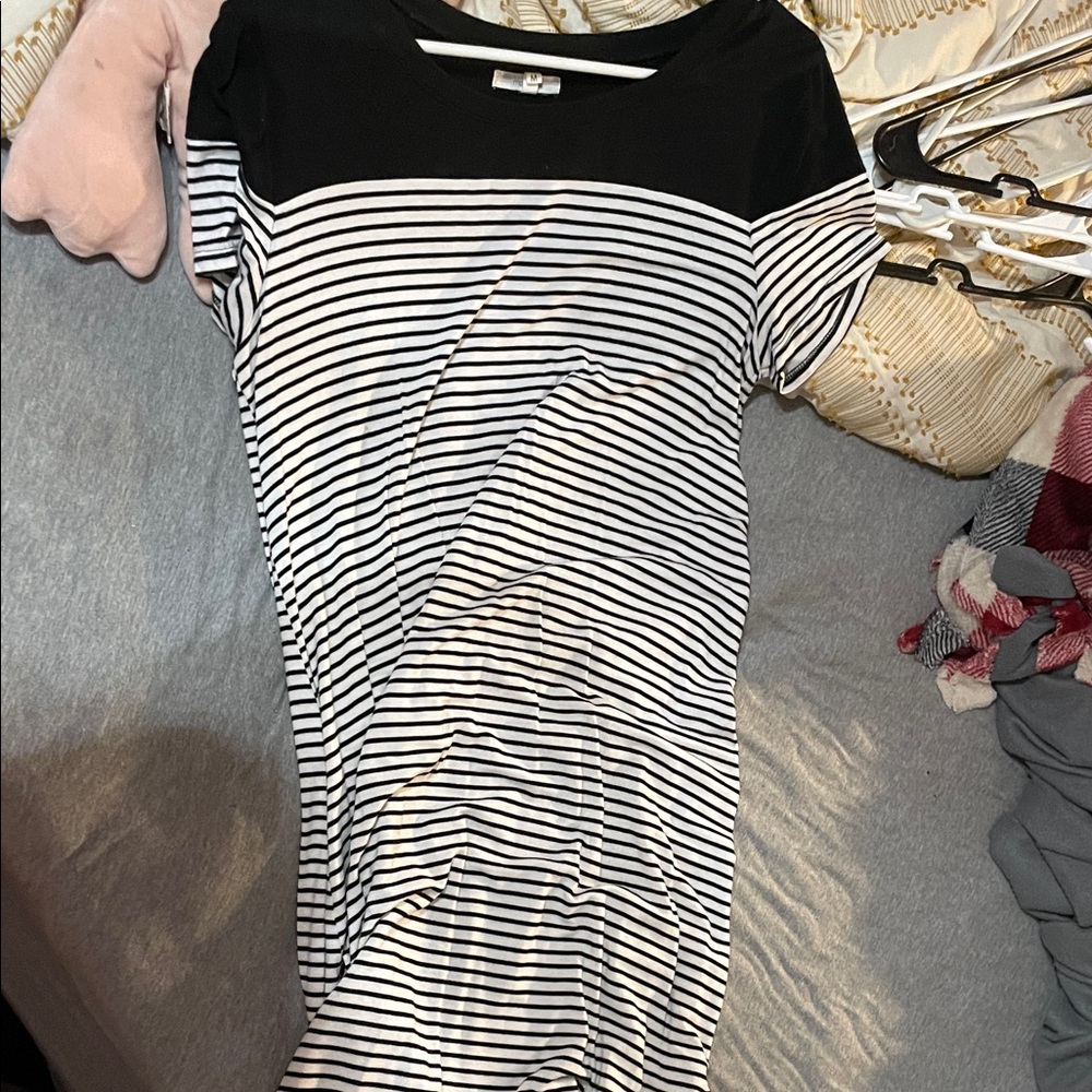 Maurices Black and White Striped Midi Dress